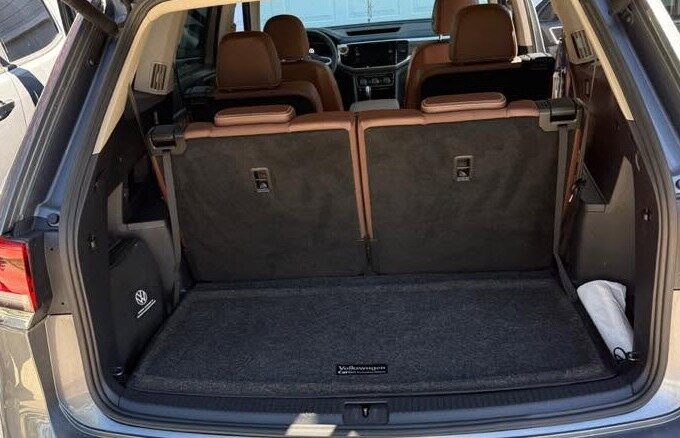 SUV cargo area and third row, cleaned out